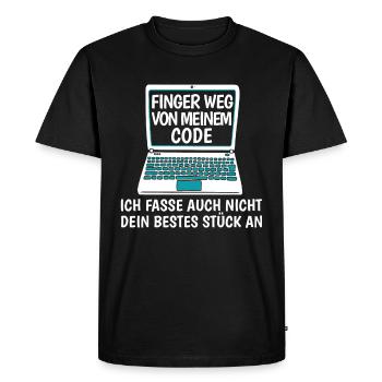 Développeur Coder Programmeur Drôle - T-shirt Premium bio Homme - noir - Devant - Nico (187cm)