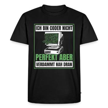 Developer Coder Programmer Humor - Men's Premium Organic T-Shirt - black - Front - Nico (187cm)