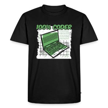Developer Coder Programmer - Men's Premium Organic T-Shirt - black - Front - Nico (187cm)