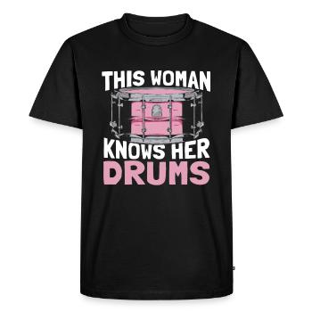Drums Drummer Drummer - Men's Premium Organic T-Shirt - black - Front - Nico (187cm)