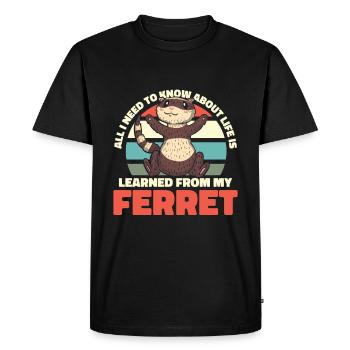Ferret polecat humor - Men's Premium Organic T-Shirt - black - Front - Nico (187cm)