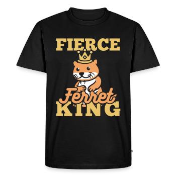 Ferret polecat king - Men's Premium Organic T-Shirt - black - Front - Nico (187cm)