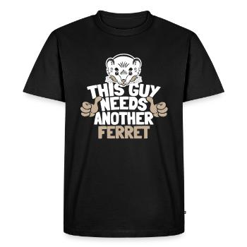Putois furet drôle - T-shirt Premium bio Homme - noir - Devant - Nico (187cm)