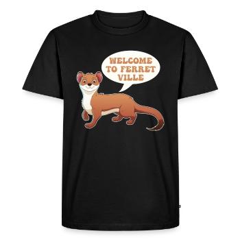Ferret polecat cute - Men's Premium Organic T-Shirt - black - Front - Nico (187cm)
