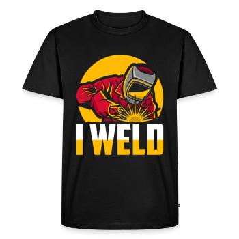 Welder Locksmith Humor - Men's Premium Organic T-Shirt - black - Front - Nico (187cm)