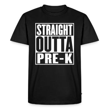 Straight Outta Pre Kindergarten Graduation Funny - Men's Premium Organic T-Shirt - black - Front - Nico (187cm)