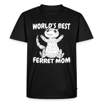 Ferret polecat mother - Men's Premium Organic T-Shirt - black - Front - Nico (187cm)