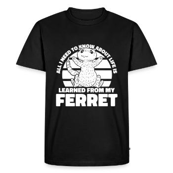 Ferret polecat - Men's Premium Organic T-Shirt - black - Front - Nico (187cm)