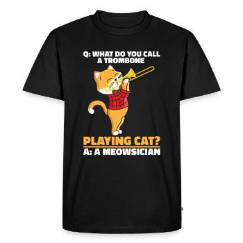 fanfare trombone cat brass band trombone - T-shirt Premium bio Homme - noir - Devant - Nico (187cm)