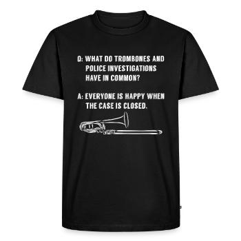 fanfare, trombone, fanfare, trombone - T-shirt Premium bio Homme - noir - Devant - Nico (187cm)