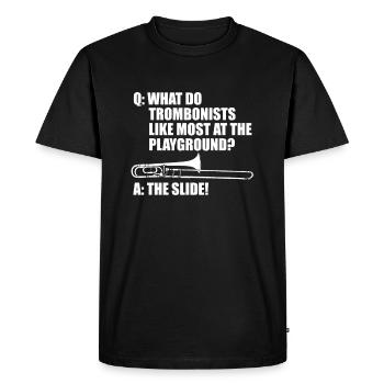 fanfare, trombone, fanfare, trombone - T-shirt Premium bio Homme - noir - Devant - Nico (187cm)