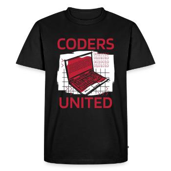 Développeur Coder Programmeur Ordinateur portable - T-shirt Premium bio Homme - noir - Devant - Nico (187cm)
