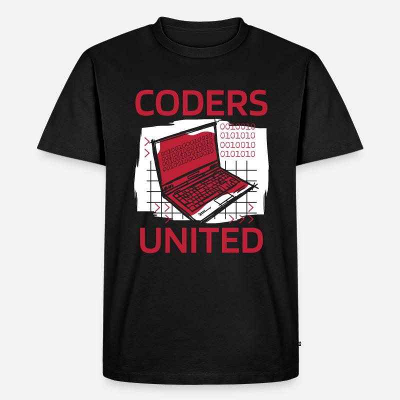 Entwickler Coder Programmierer Laptop - Männer Premium Bio T-Shirt - Schwarz