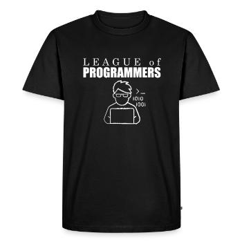 Developer Coder Programmer League - T-shirt Premium bio Homme - noir - Devant - Nico (187cm)