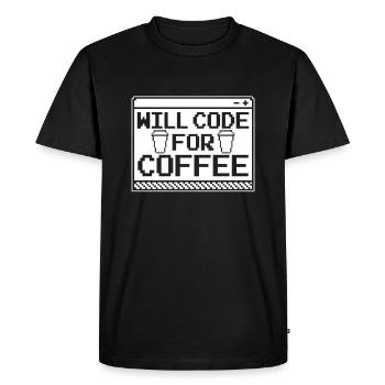 Developer Coder Programmer Coffee - Men's Premium Organic T-Shirt - black - Front - Nico (187cm)