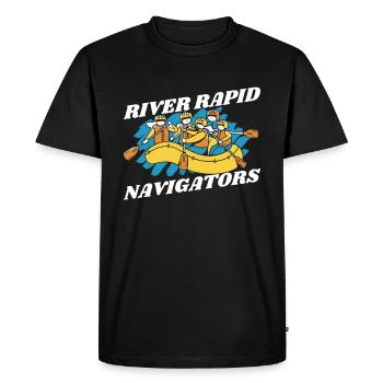 Rafting Navigators White Water Rafting - Men's Premium Organic T-Shirt - black - Front - Nico (187cm)