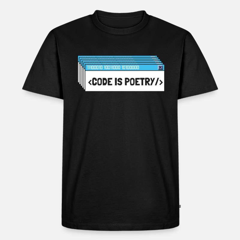 Développeur Coder Programmeur Poésie - T-shirt Premium bio Homme - noir
