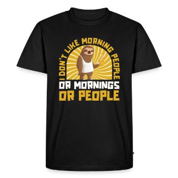 Sloth Funny - Men's Premium Organic T-Shirt - black - Front - Nico (187cm)