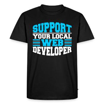 Web Developer Web Developer Support - Men's Premium Organic T-Shirt - black - Front - Nico (187cm)