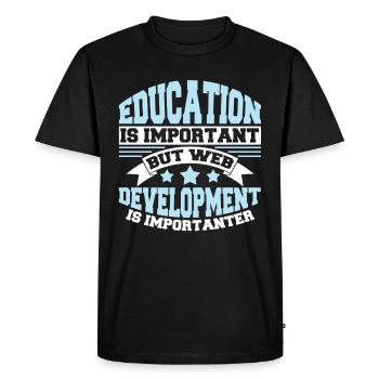 Web Developer Web Developer Funny - Men's Premium Organic T-Shirt - black - Front - Nico (187cm)