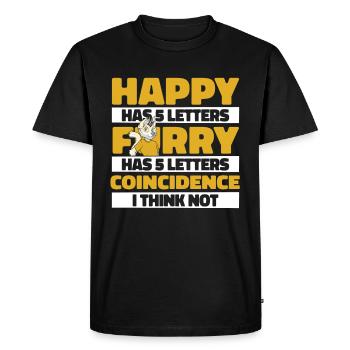 Furry Fandom Fursuits Happy - Men's Premium Organic T-Shirt - black - Front - Nico (187cm)