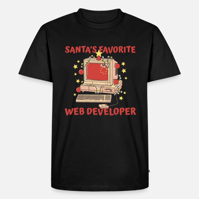 Web Entwickler Webdeveloper Weihnachtsmann - Männer Premium Bio T-Shirt - Schwarz