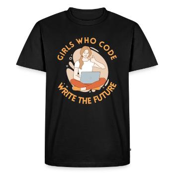 Developer Coder Programmer Girl - Men's Premium Organic T-Shirt - black - Front - Nico (187cm)