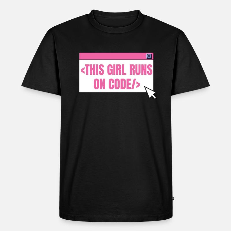 Developer Coder Programmer Girl - Men's Premium Organic T-Shirt - black