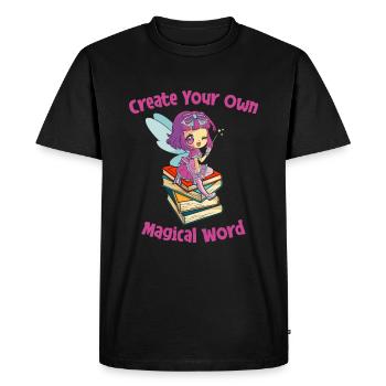 Book Bookworm Bookworm Magic Book Fairy - Men's Premium Organic T-Shirt - black - Front - Nico (187cm)