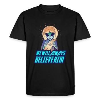 Christ Christianity always extraterrestrial Jesus - Men's Premium Organic T-Shirt - black - Front - Nico (187cm)