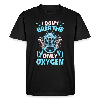 Plongeur Plongée Oxygène - T-shirt Premium bio Homme - noir - Devant - Nico (187cm)