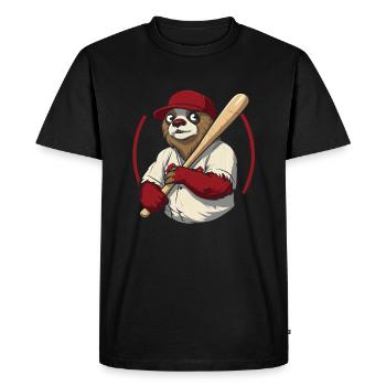 Sloth Cute Sloth Baseball - Men's Premium Organic T-Shirt - black - Front - Nico (187cm)