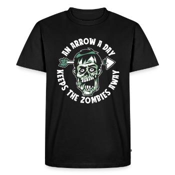 Zombie Halloween drôle - T-shirt Premium bio Homme - noir - Devant - Nico (187cm)