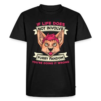 Furry Fandom Fursuits - Men's Premium Organic T-Shirt - black - Front - Nico (187cm)