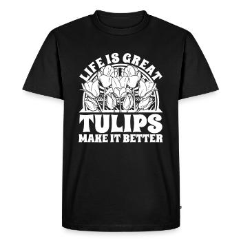 Tulipes Tulipes - T-shirt Premium bio Homme - noir - Devant - Nico (187cm)