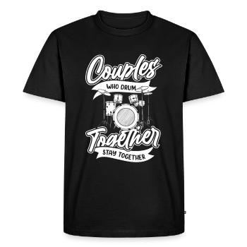 Batterie Batteur Batteur Couple - T-shirt Premium bio Homme - noir - Devant - Nico (187cm)
