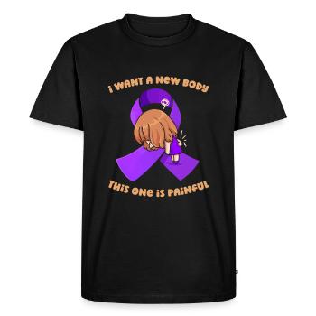 Fibromyalgie Rhumatisme mignon - T-shirt Premium bio Homme - noir - Devant - Nico (187cm)
