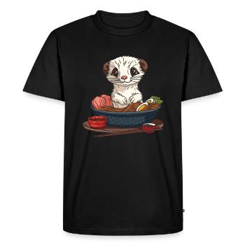 Ferret polecat ramen - Men's Premium Organic T-Shirt - black - Front - Nico (187cm)