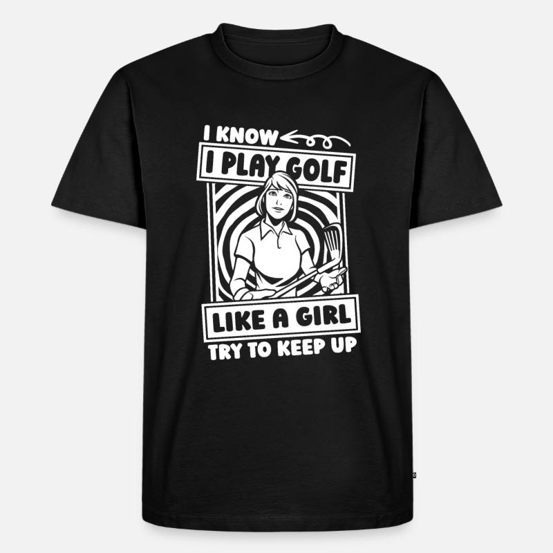 Golf Golfer Golfen - Männer Premium Bio T-Shirt - Schwarz