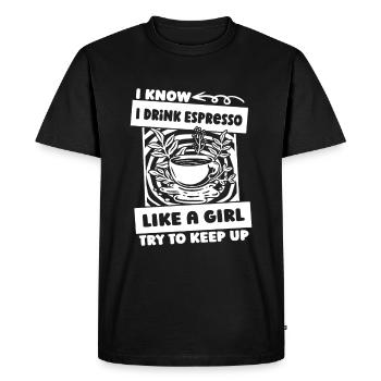 Coffee Espresso - Men's Premium Organic T-Shirt - black - Front - Nico (187cm)