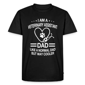 Funny veterinarian assistant father for men - Men's Premium Organic T-Shirt - black - Front - Nico (187cm)
