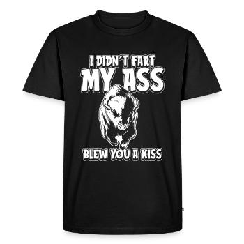 Bison Buffle - T-shirt Premium bio Homme - noir - Devant - Nico (187cm)