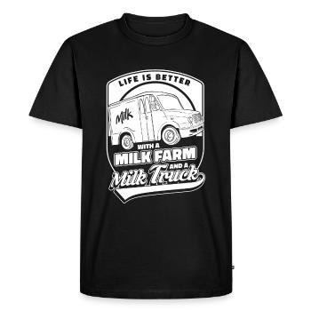 Cow Milk Milk Truck - Men's Premium Organic T-Shirt - black - Front - Nico (187cm)