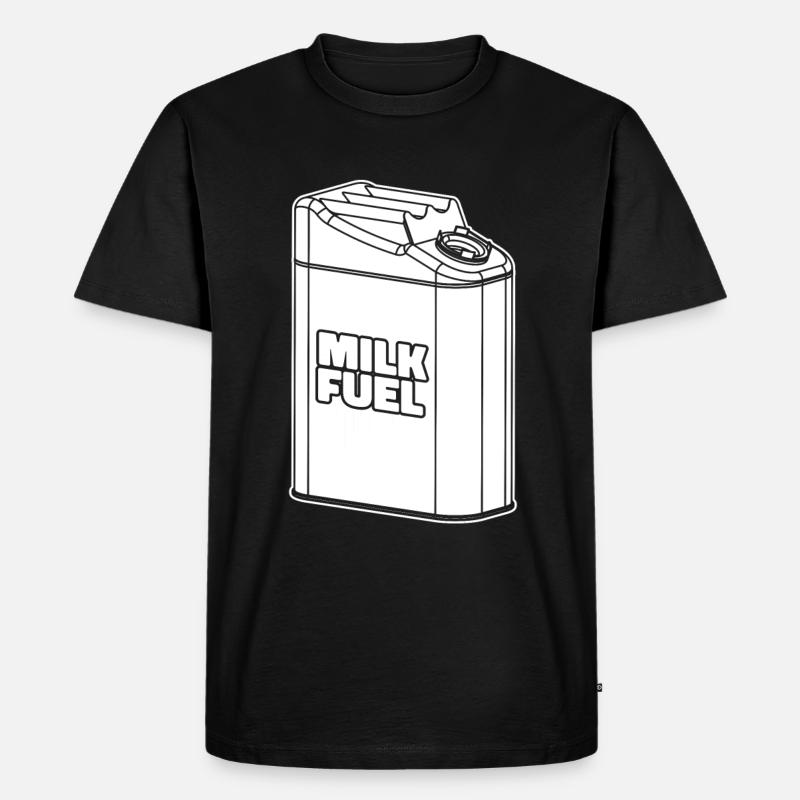 Kuh Milch Milchwagen - Männer Premium Bio T-Shirt - Schwarz
