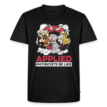 Physics Phyker Funny Applied Physics - Men's Premium Organic T-Shirt - black - Front - Nico (187cm)