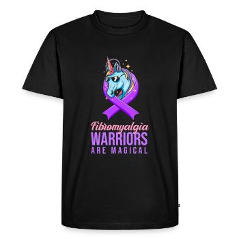 Fibromyalgie Rhumatisme Guerriers - T-shirt Premium bio Homme - noir - Devant - Nico (187cm)
