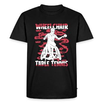 Tennis de table, ping-pong, fauteuil roulant - T-shirt Premium bio Homme - noir - Devant - Nico (187cm)
