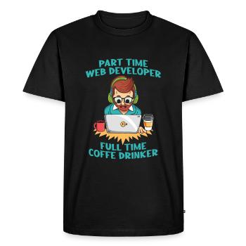 Web Developer Web Developer Coffee - Men's Premium Organic T-Shirt - black - Front - Nico (187cm)