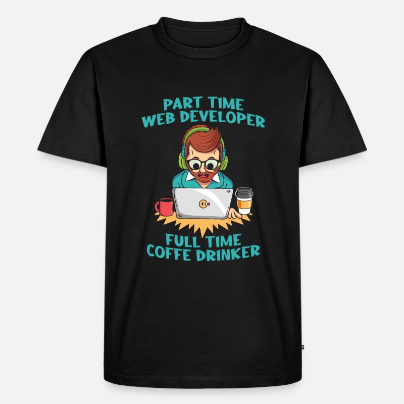 Web Entwickler Webdeveloper Kaffee - Männer Premium Bio T-Shirt - Schwarz