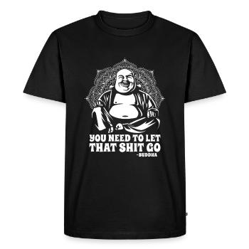 Bouddha bouddhiste drôle - T-shirt Premium bio Homme - noir - Devant - Nico (187cm)